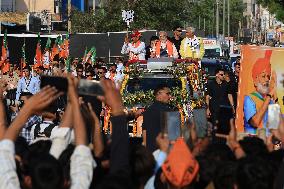 Prime Minister Narendra Modi Roadshow At Dausa District Of Rajasthan