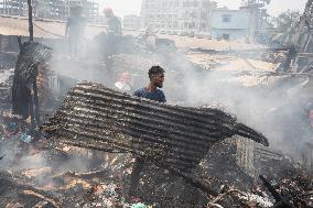 Fire At A Slum In Dhaka