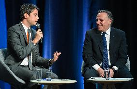 French PM Attal And Quebec Premier Legault Discuss Economy - Montreal