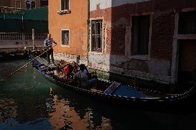 Overtourism In Venice, Italy.
