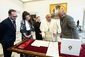 Pope Francis receives Simone Stiell Secretary for Climate Change UNFCCC