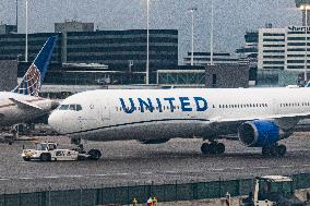 United Airlines Boeing 767 At Amsterdam Airport