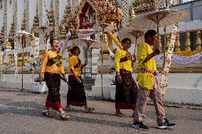 Songkran Traditional New Year Celebration In Thailand.