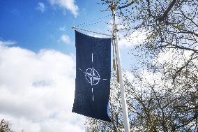 A NATO Flag On The Mall In London
