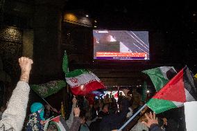 Iranians Celebrate Iran’s IRGC Missile And UAV Attack Against Israel