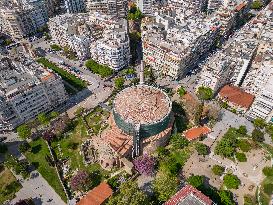 Aerial View Of Thessaloniki City And Rotunda