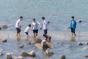 Yangtze River Water Level Fall in Chongqing