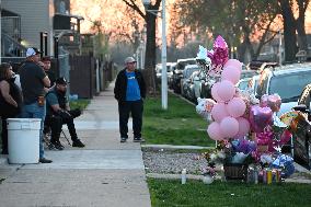 People Place Flowers At Memorial For 9-Year-Old Ariana Molina Who Was Killed In Mass Shooting