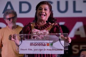 Clara Brugada, MORENA Party Candidate For Mexico City Mayor, Presents Cultural Plan For The Capital City