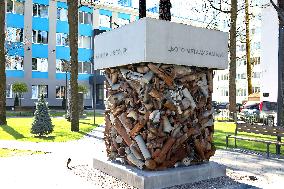 Monument made of spent shell casings unveiled in Irpin