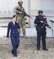 Lizzy Caplan On Set - NYC