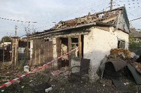 Downed missile debris fall on private houses in Dnipro
