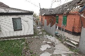 Downed missile debris fall on private houses in Dnipro