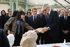 President Macron Visits Le Grand Palais - Paris