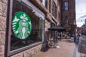Starbucks American Coffee Chain Cafe In Amsterdam