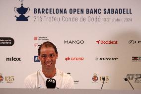 Rafa Nadal press confence at the Barcelona Open Banc Sabadell tournament