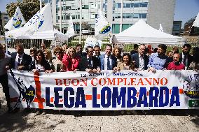 The Ceremony For The 40th Anniversary Of The Lega Lombarda Establishment In Milan