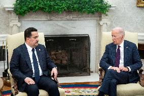 President Biden Meets with Iraqi Prime Minister Sudani in Oval Office