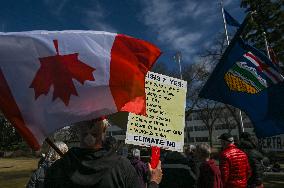 Rally 'Exit The WHO Pandemic Treaty' In Edmonton