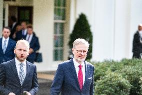 Prime Minister Of The Czech Republic Petr Fiala Came To The White House To Have Meeting With President Joe Biden