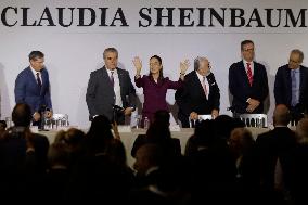 Claudia Sheinbaum, Candidate For The Presidency Of Mexico For The MORENA Party, Meets With Businessmen