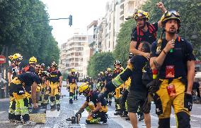 Forest firefighters demonstrate - Valencia