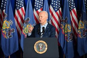 U.S. President Joe Biden Delivers Remarks At A Campaign Event
