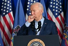 U.S. President Joe Biden Delivers Remarks At A Campaign Event
