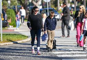 Jennifer Garner Walks Son Samuel To School - LA