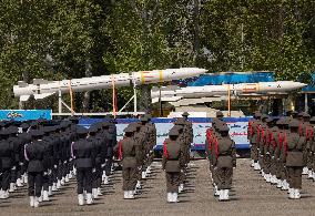 Missiles And UAVs During A Military Parade In Tehran