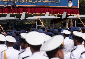 Missiles And UAVs During A Military Parade In Tehran