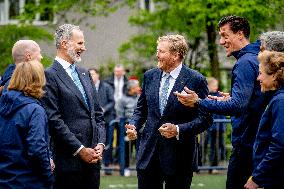 Royals Visit Cruyff Foundation - Amsterdam
