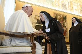Pope Francis Meets With Discalced Carmelites - Vatican
