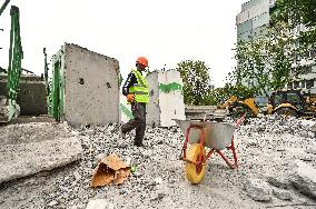 Reconstruction of destroyed apartment blocks continues in Zaporizhzhia