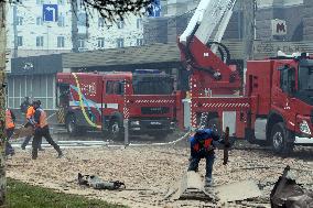 Elimination of consequences of Russian missile attack on Dnipro