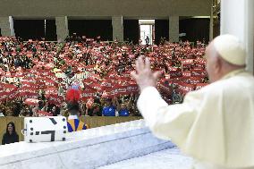 Pope Francis Meets With Students - Vatican