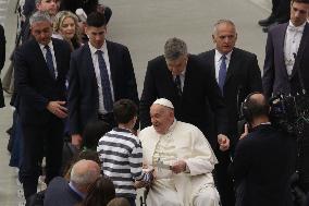 Pope Francis Meets With Students - Vatican