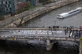 Fridays For Future Protests At Marschallbrücke In Berlin Against Climate Crisis
