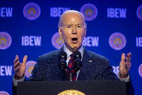 Biden delivers remarks at the IBEW Construction and Maintenance Conference