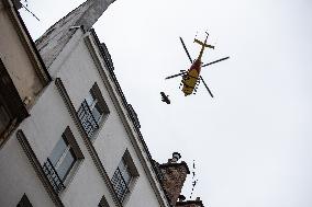 Rescue By Helicopter In The Centre Of Paris