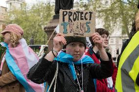 Transgender People Protest Against Ban On Puberty Blockers In London