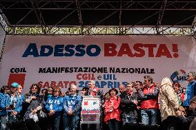 Trade Union Demonstration In Rome By The CGIL And UIL Organizations