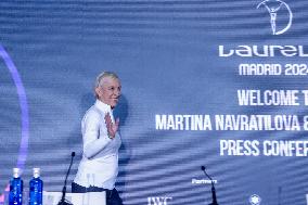 Martina Navratilova and Boris Becker in Madrid for the Laureus Awards