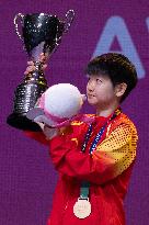 (SP)CHINA-MACAO-TABLE TENNIS-ITTF WORLD CUP-AWARDING CEREMONY