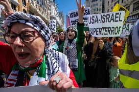 Demonstration For Palestine In Madrid
