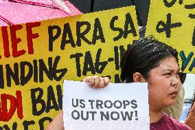 THE PHILIPPINES-QUEZON CITY-U.S.-JOINT MILITARY DRILLS-PROTEST