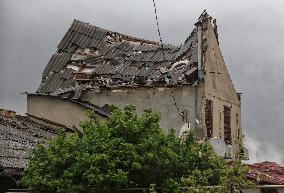 Aftermath of Russian shelling of Odesa on April 20, 2024