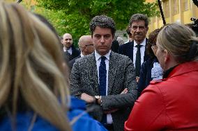 Gabriel Attal Visit To The Parc Imperial High School - Nice