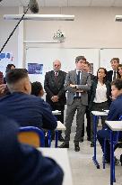 Gabriel Attal Visit To The Parc Imperial High School - Nice