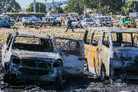 PHILIPPINES-PASAY CITY-AIRPORT CARPARK FIRE-AFTERMATH